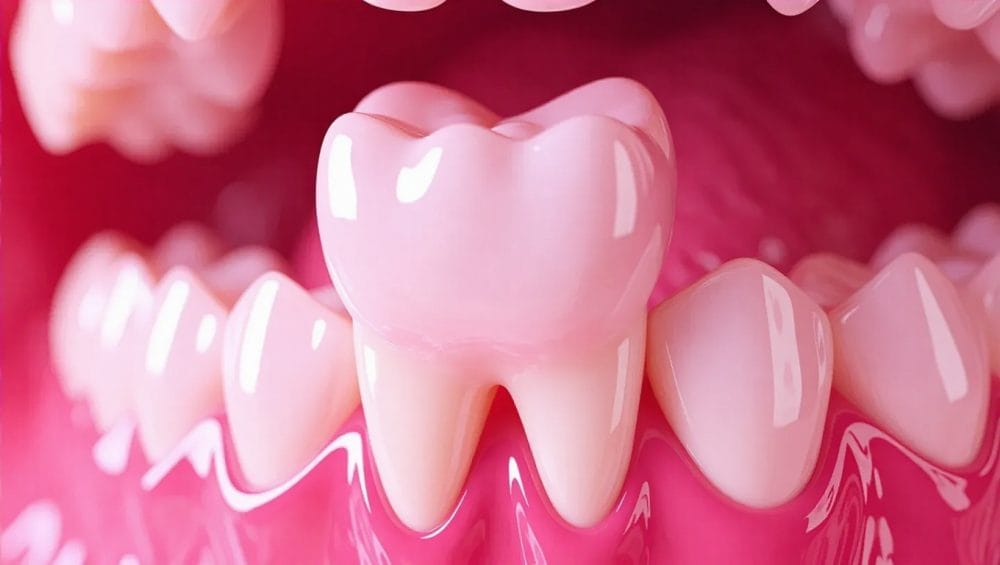 diente artificial en boca creciendo