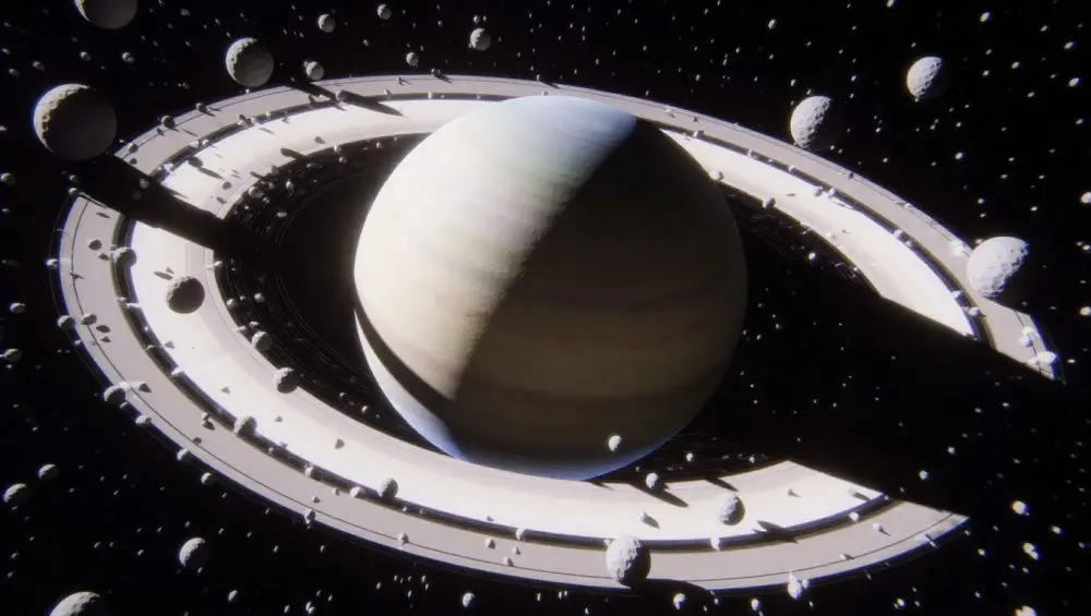 saturno y sus lunas